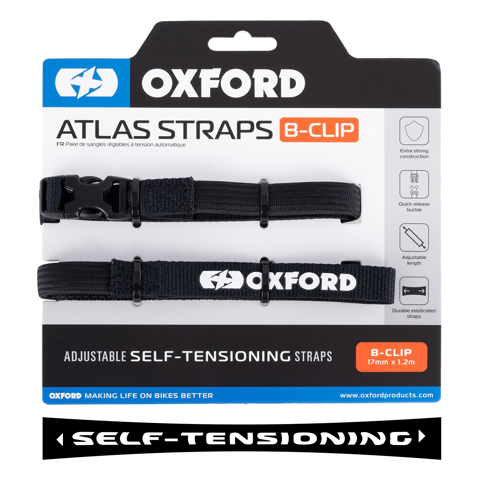 ΙΜΑΝΤΑΣ Oxford Atlas B-Clip 17mm x 1.2m (Pair) Black OX312