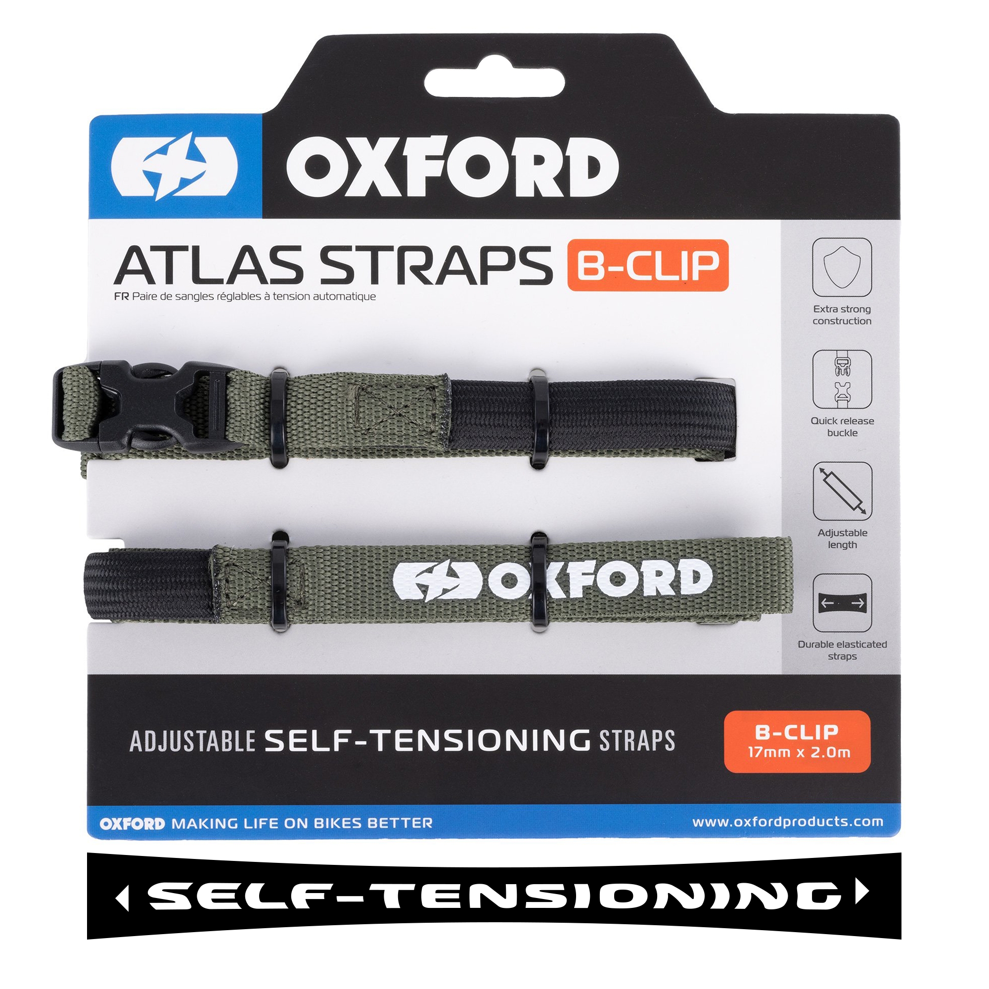ΙΜΑΝΤΑΣ Oxford Atlas B-Clip 17mm x 2.0m (Pair) Lichen OX317