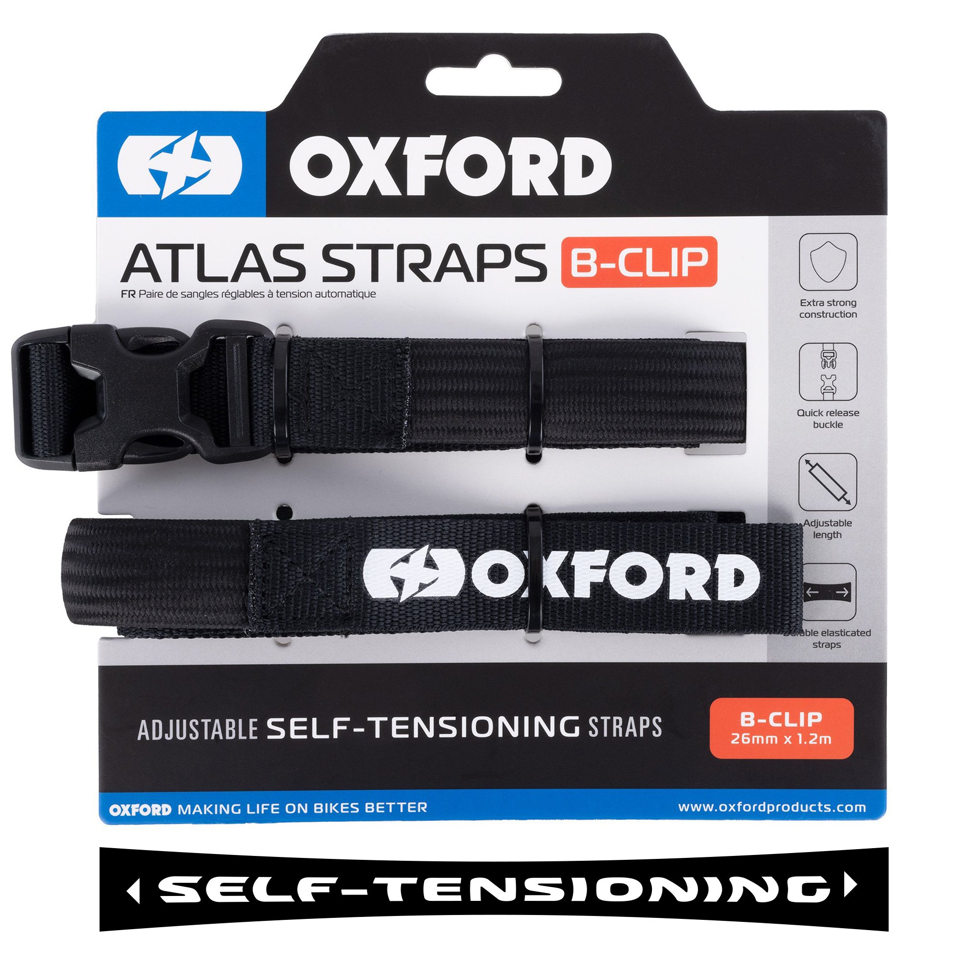 ΙΜΑΝΤΑΣ Oxford Atlas B-Clip 26mm x 2.0m (Pair) Black OX321