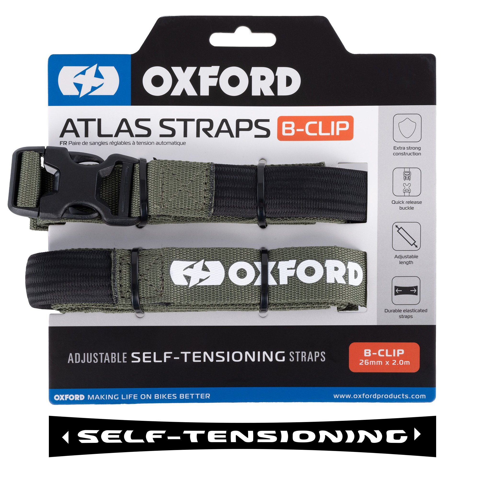ΙΜΑΝΤΑΣ Oxford Atlas B-Clip 26mm x 2.0m (Pair) Lichen OX323