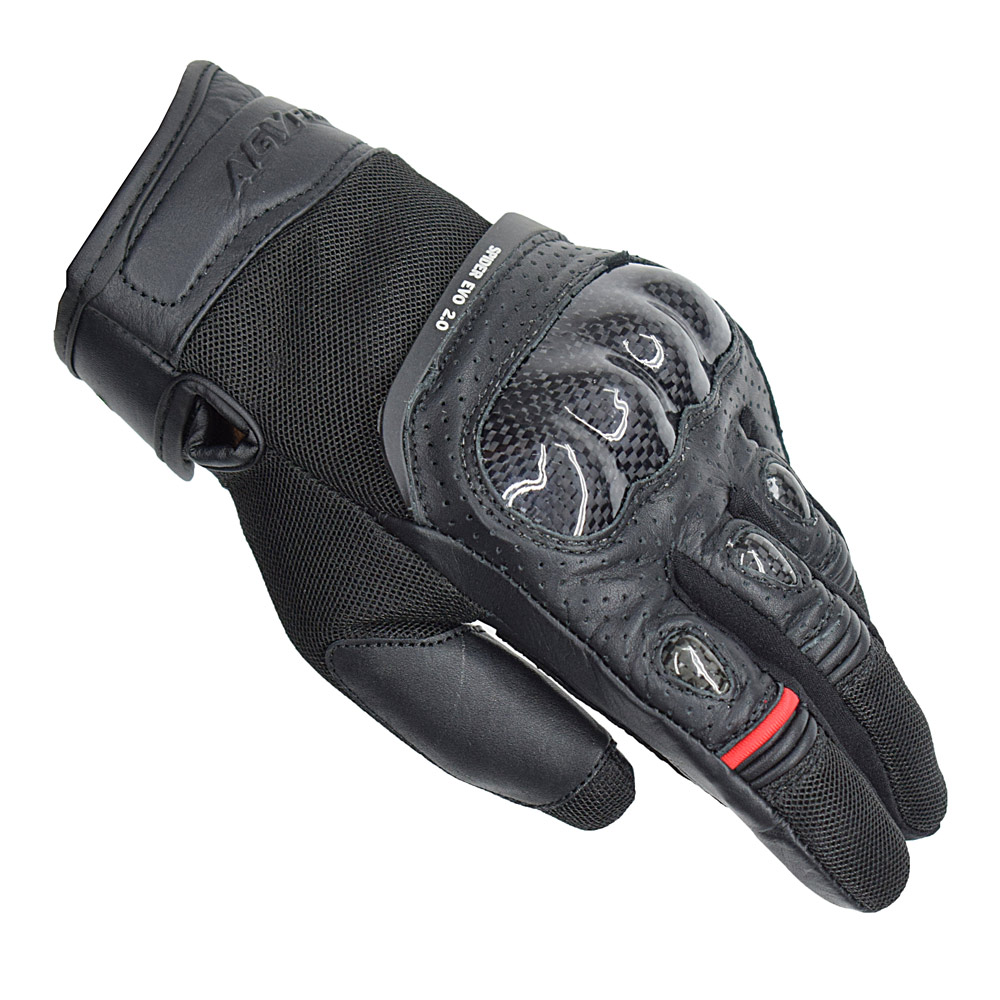 AGVPRO SPIDER EVO 2.0 CARBON ΑΕΡΙΖΟΜΕΝΑ ΓΑΝΤΙΑ ΜΗΧΑΝΗΣ BLACK/RED