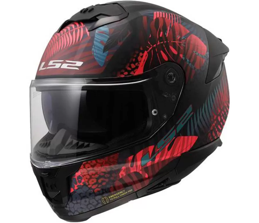 LS2 FF808 STREAM II JUNGLE MATT BLACK PINK BLUE