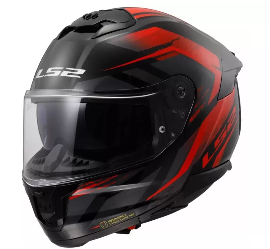 LS2 FF808 STREAM II FURY GLOSS BLACK RED