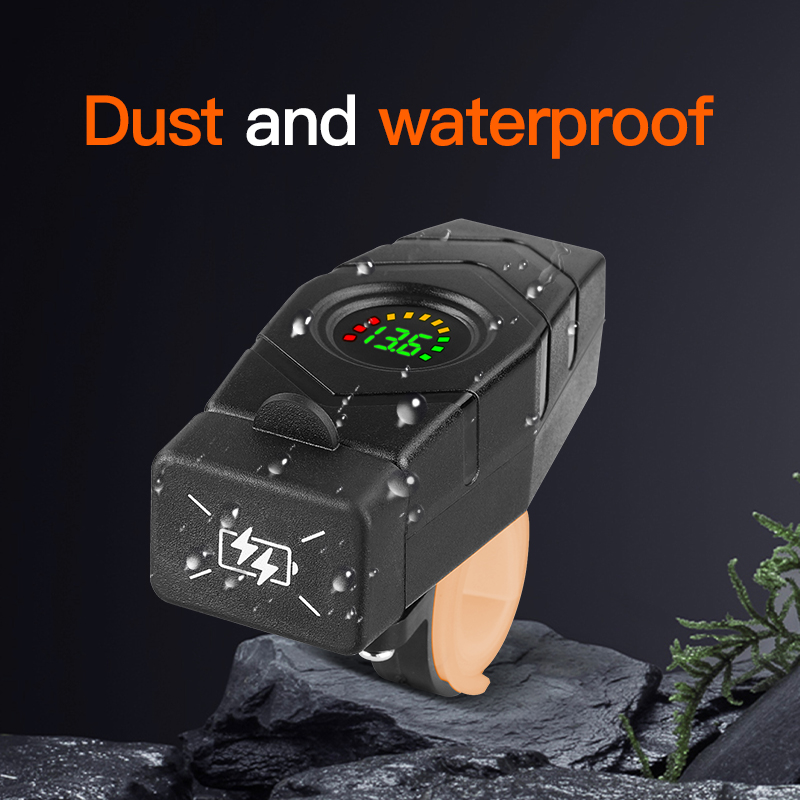 Αδιάβροχο Βολτόμετρο-Φορτιστής 12V 36W, DUAL PORT Voltmeter-Charger Waterproof