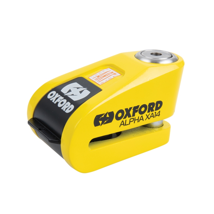 OXFORD - ΚΛΕΙΔΑΡΙΑ ΔΙΣΚ ΜΕ ΣΥΝΑΓΕΡΜΟ Alpha XA14 Alarm Disc Lock Yellow/Black 14mm LK217  