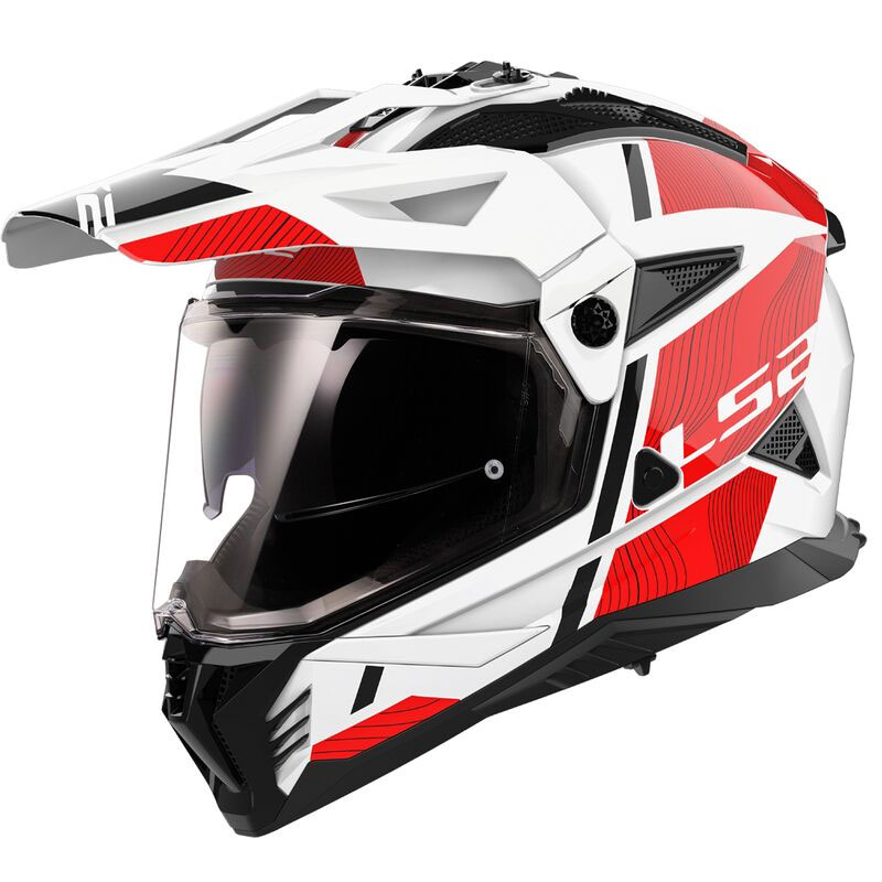 LS2 MX702 PIONEER II HILL GLOSS WHITE RED