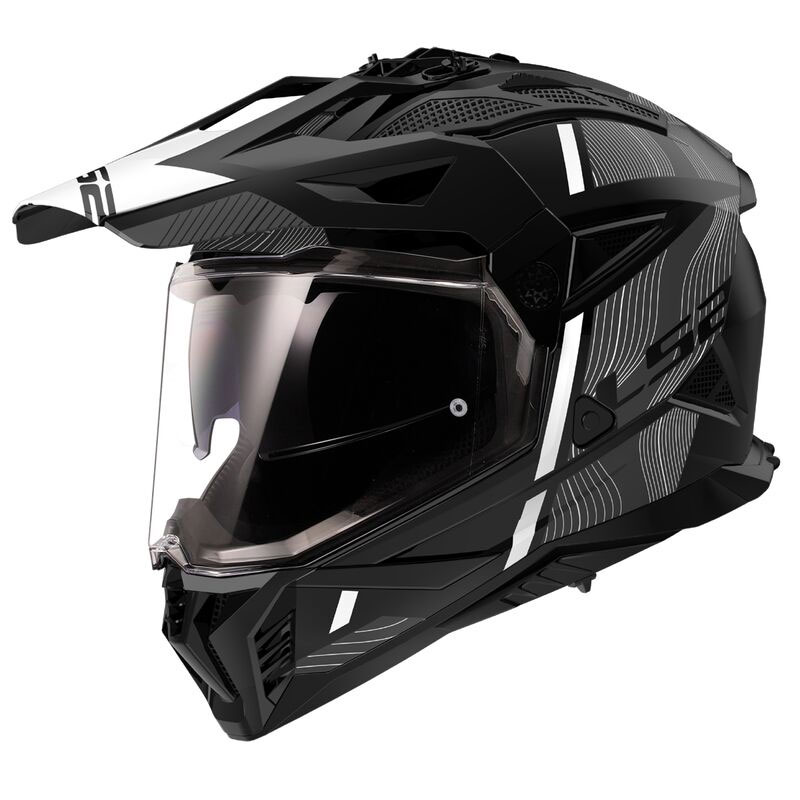 LS2 MX702 PIONEER II HILL  MATT BLACK WHITE
