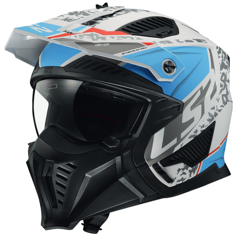 LS2 OF606 DRIFTER DEVOR MATT WHITE BLUE